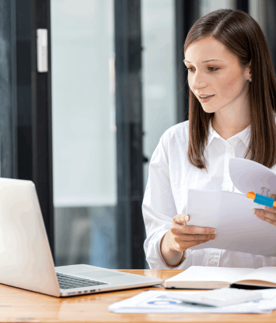 A customer using certified translation services for accurate document processing and legal compliance in Houston.