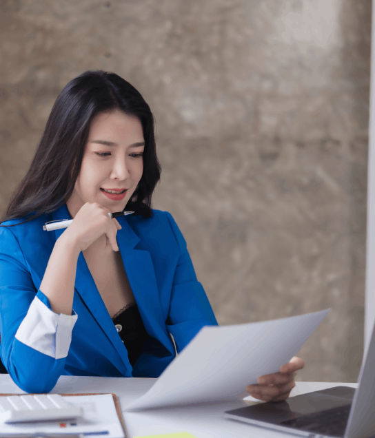 Expert translator in Houston working on translating legal and business documents, ensuring accuracy and proper formatting.