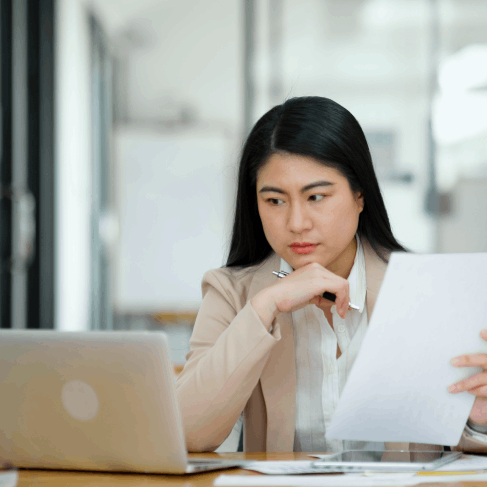 Professional working with Houston legal translators for accurate translations of contracts and corporate documents.