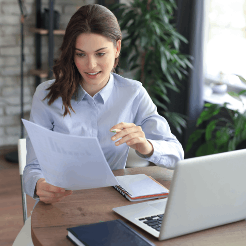 A customer using certified translation services for government agency documents in Houston, ensuring accuracy.